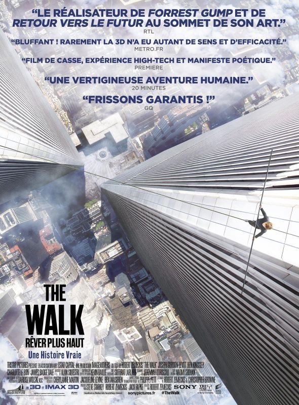 Affiche du film The Walk  Rêver Plus Haut (2015) de Robert Zemeckis. Voir The Walk  Rêver Plus Haut en streaming / torrent sur meilleurs-films.fr
